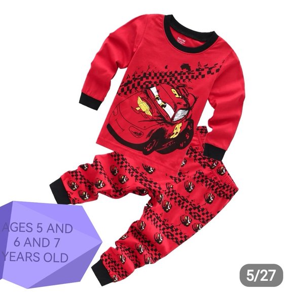 BRAND NEW CARS PJS 2PC SET NIGHTWEAR LONG SLEEVE PAJAMAS FOR KIDS - Picture 1 of 1